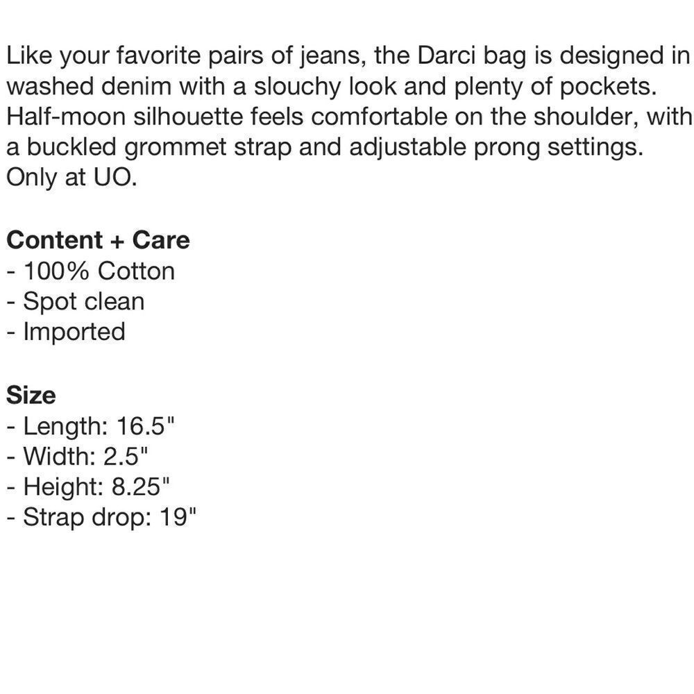 New Urban Outfitters Uo Darci Washed Denim Shoulder Bag - Picture 3 of 6